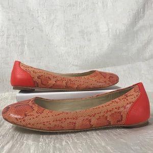 Vintage Ballerina Flats Saks Fifth Avenue Reptile Leather Summer Shoes size 8.5